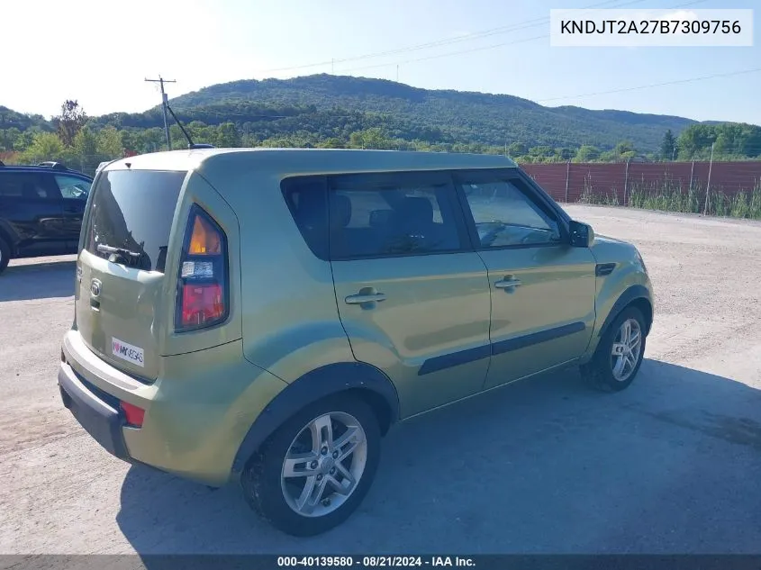 2011 Kia Soul + VIN: KNDJT2A27B7309756 Lot: 40139580