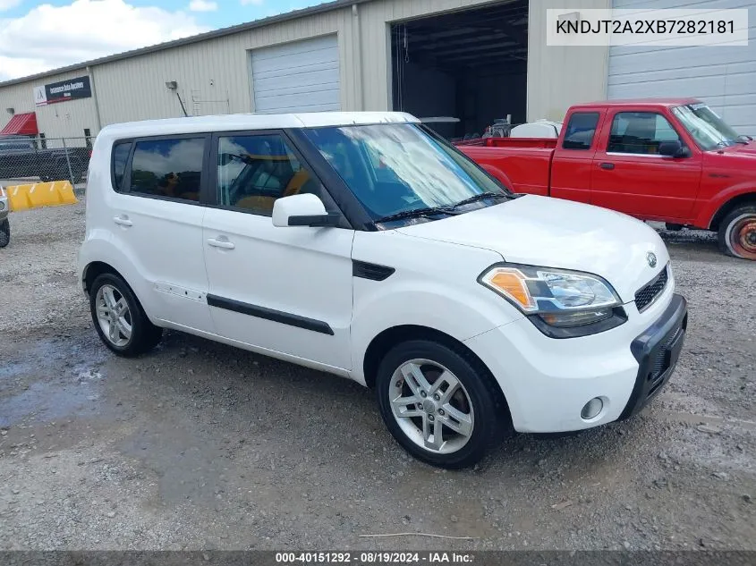 2011 Kia Soul + VIN: KNDJT2A2XB7282181 Lot: 40151292