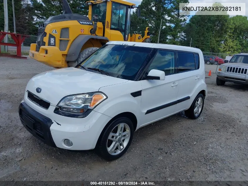 2011 Kia Soul + VIN: KNDJT2A2XB7282181 Lot: 40151292