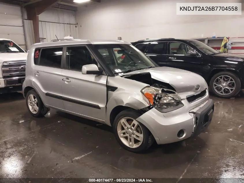 2011 Kia Soul + VIN: KNDJT2A26B7704558 Lot: 40174477