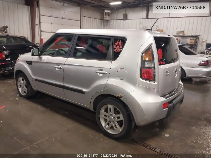 2011 Kia Soul + VIN: KNDJT2A26B7704558 Lot: 40174477