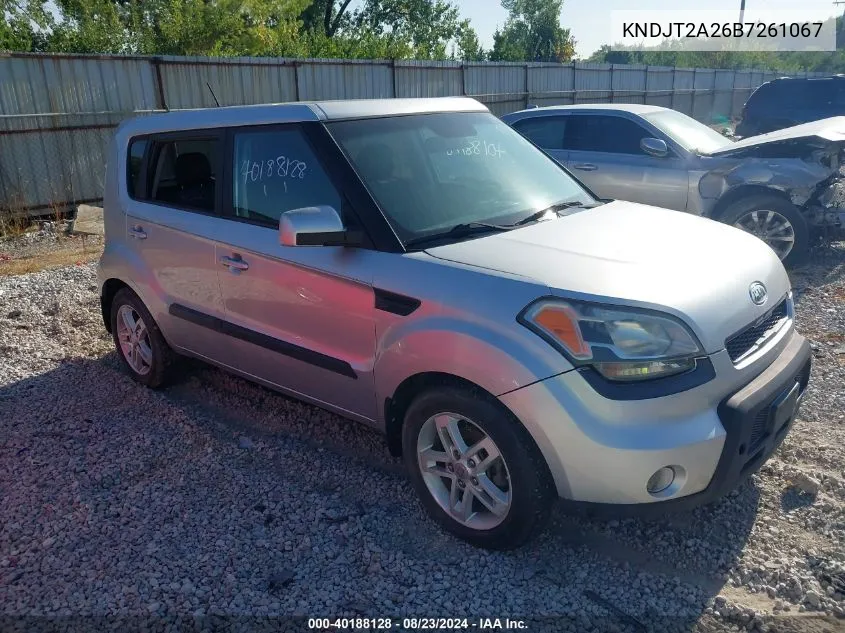 2011 Kia Soul + VIN: KNDJT2A26B7261067 Lot: 40188128