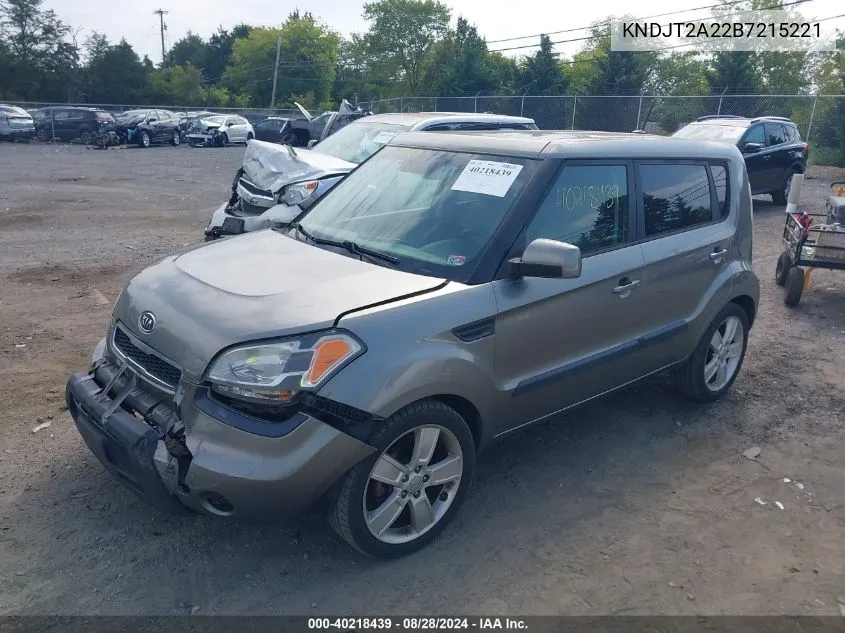 2011 Kia Soul ! VIN: KNDJT2A22B7215221 Lot: 40218439