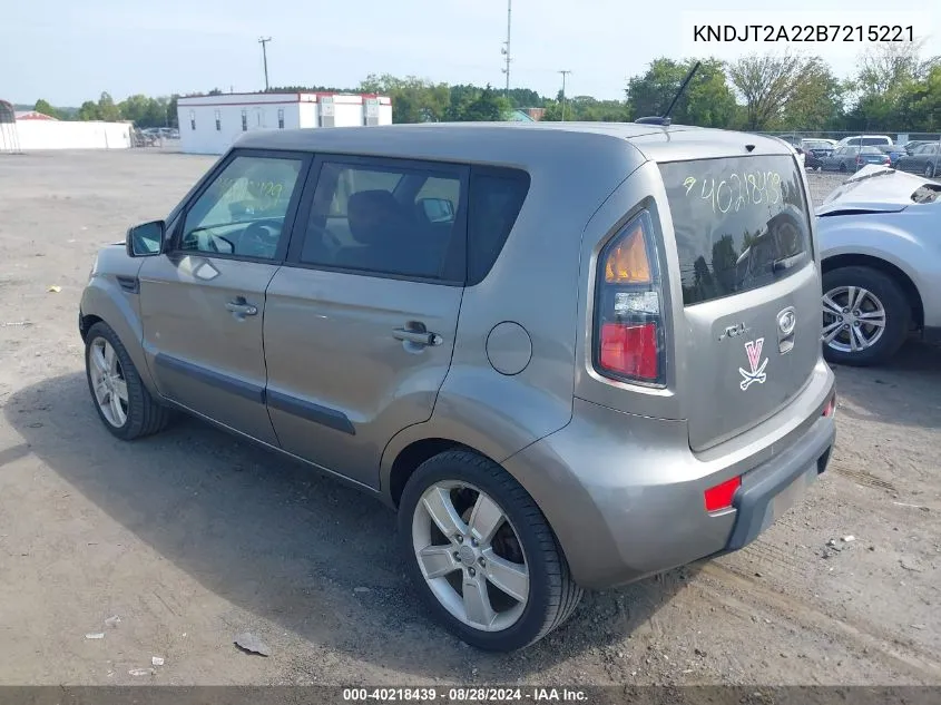 2011 Kia Soul ! VIN: KNDJT2A22B7215221 Lot: 40218439