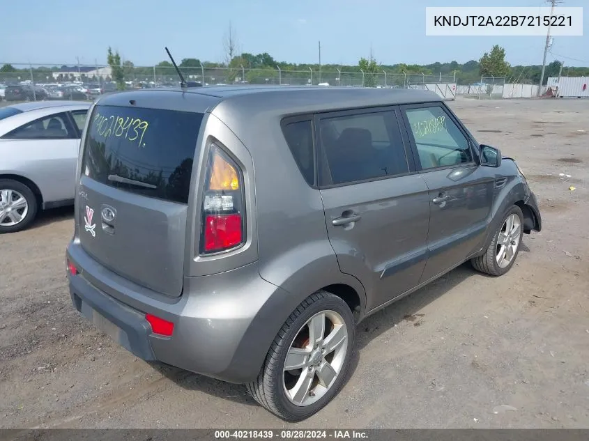 2011 Kia Soul ! VIN: KNDJT2A22B7215221 Lot: 40218439