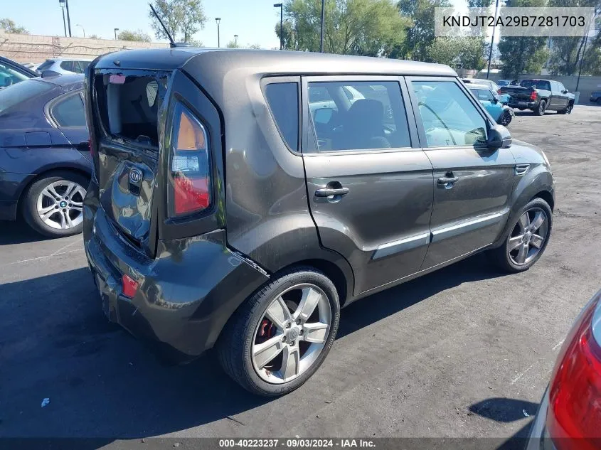 2011 Kia Soul ! VIN: KNDJT2A29B7281703 Lot: 40223237