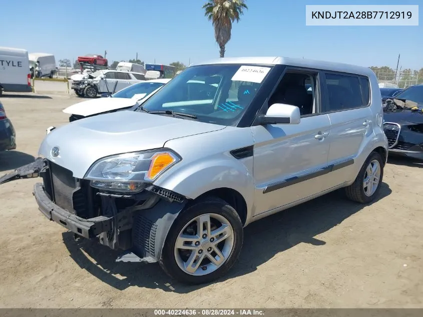 2011 Kia Soul + VIN: KNDJT2A28B7712919 Lot: 40224636