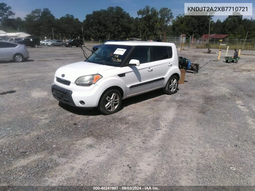 2011 Kia Soul + VIN: KNDJT2A2XB7710721 Lot: 40241987