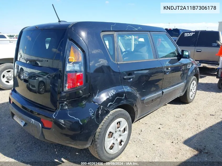 2011 Kia Soul VIN: KNDJT2A11B7306178 Lot: 40263486