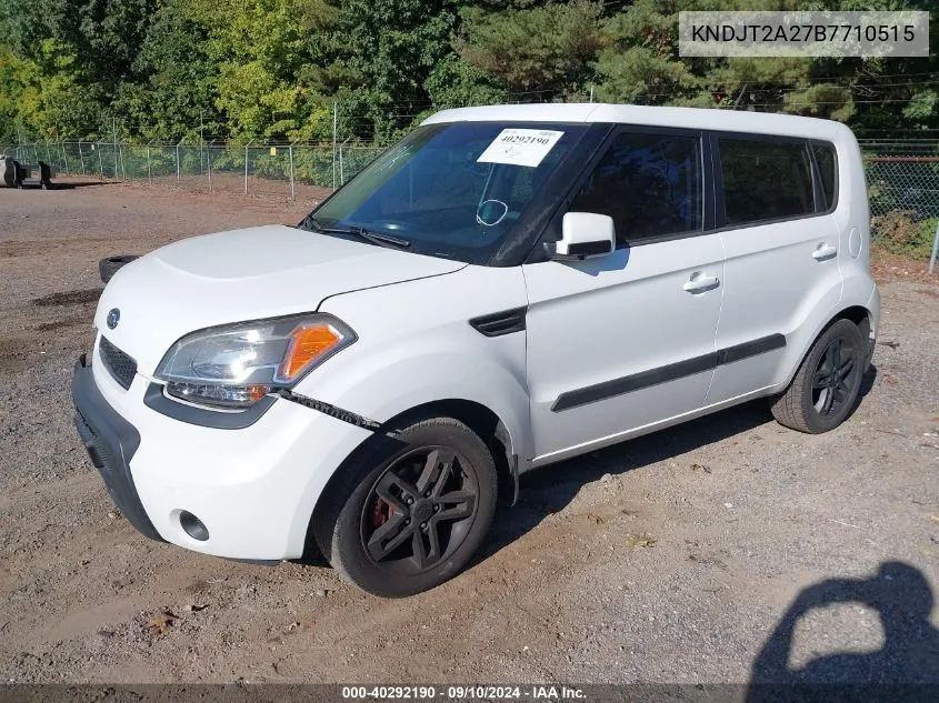 2011 Kia Soul + VIN: KNDJT2A27B7710515 Lot: 40292190