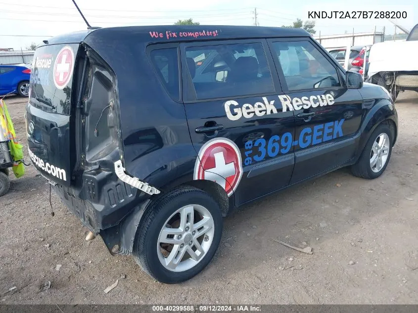 2011 Kia Soul + VIN: KNDJT2A27B7288200 Lot: 40299588