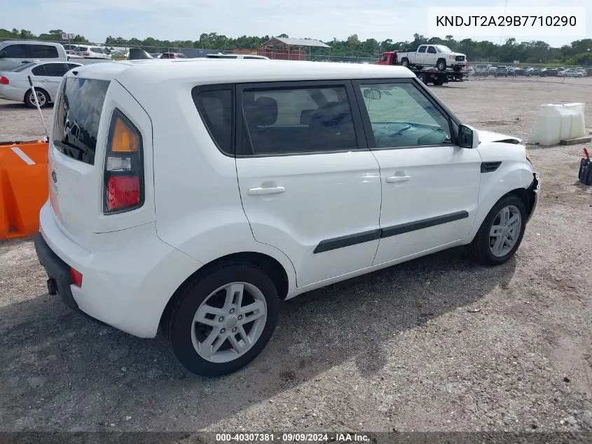 2011 Kia Soul + VIN: KNDJT2A29B7710290 Lot: 40307381