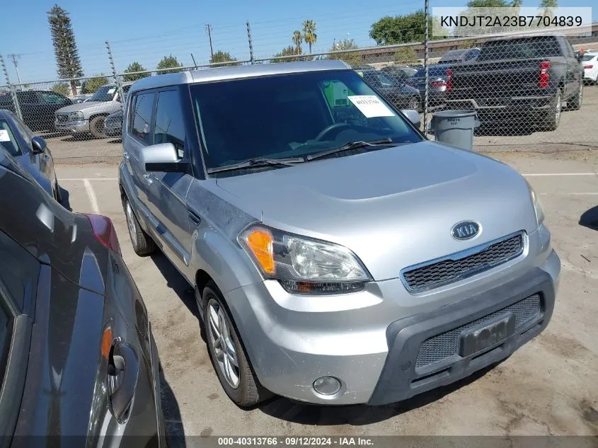 2011 Kia Soul + VIN: KNDJT2A23B7704839 Lot: 40313766