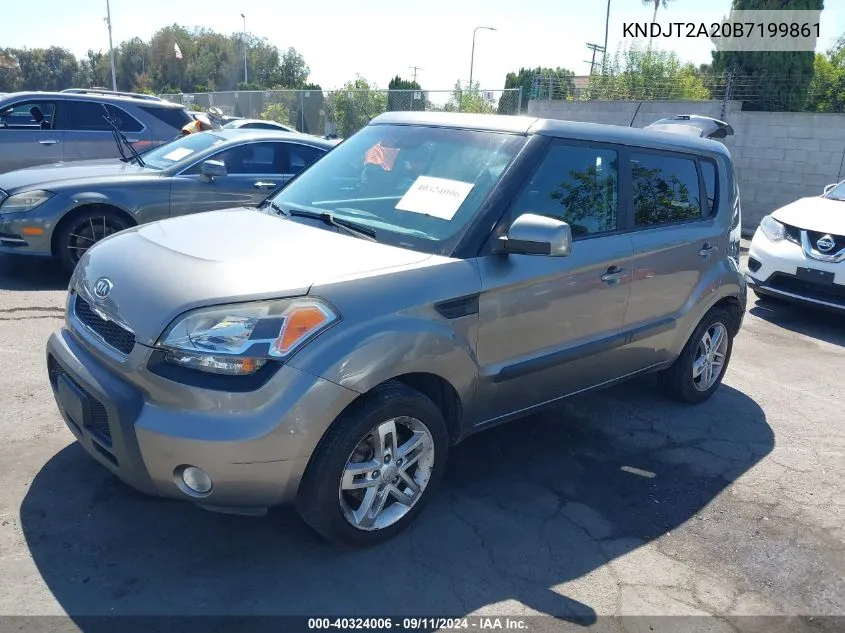 2011 Kia Soul + VIN: KNDJT2A20B7199861 Lot: 40324006