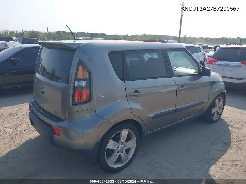 2011 Kia Soul Sport VIN: KNDJT2A27B7200567 Lot: 40342833