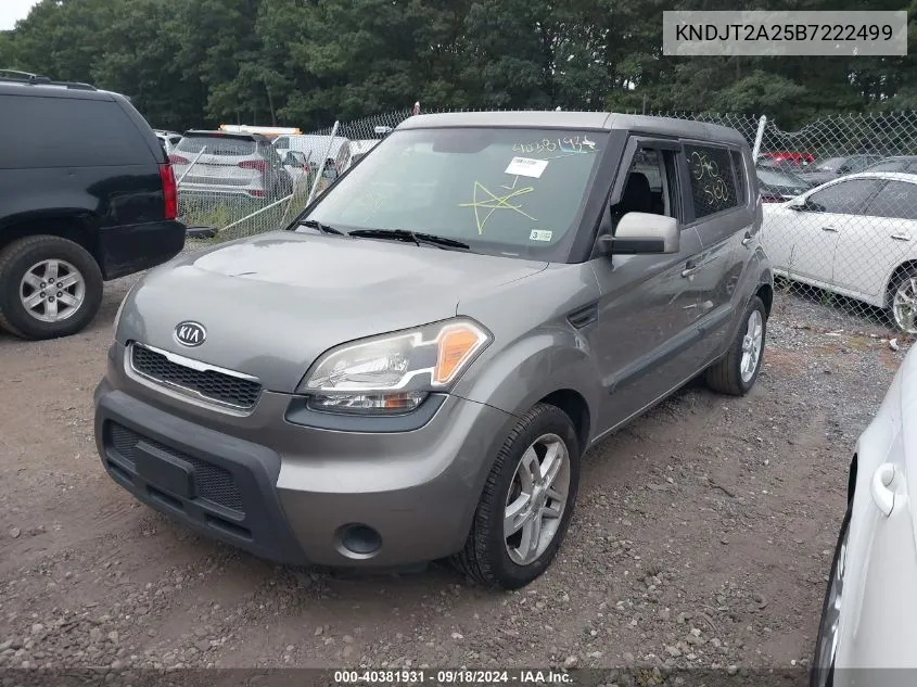 2011 Kia Soul + VIN: KNDJT2A25B7222499 Lot: 40381931