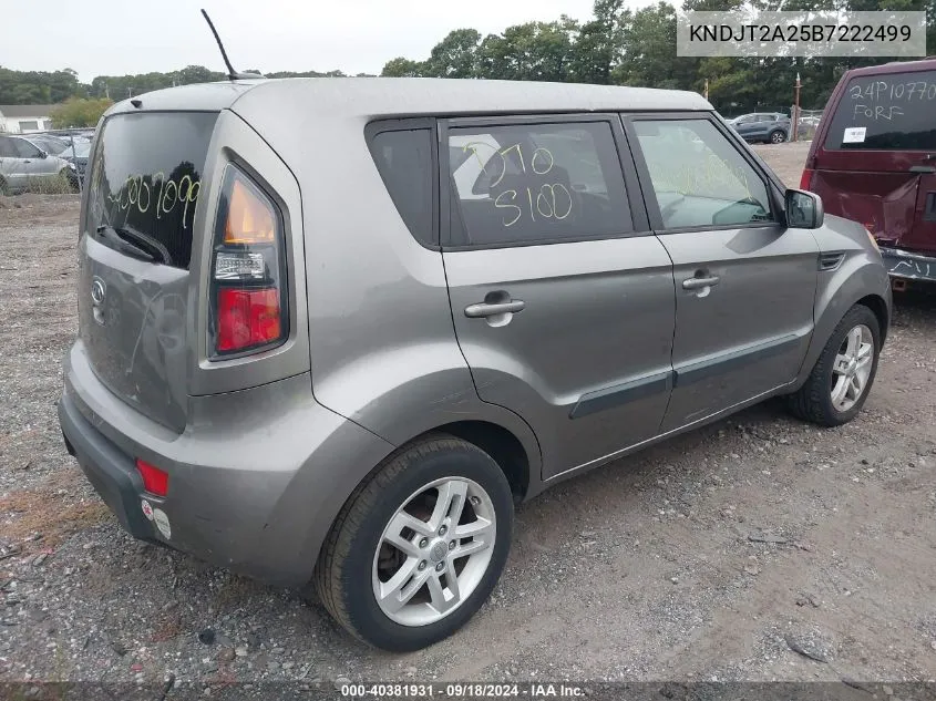 2011 Kia Soul + VIN: KNDJT2A25B7222499 Lot: 40381931