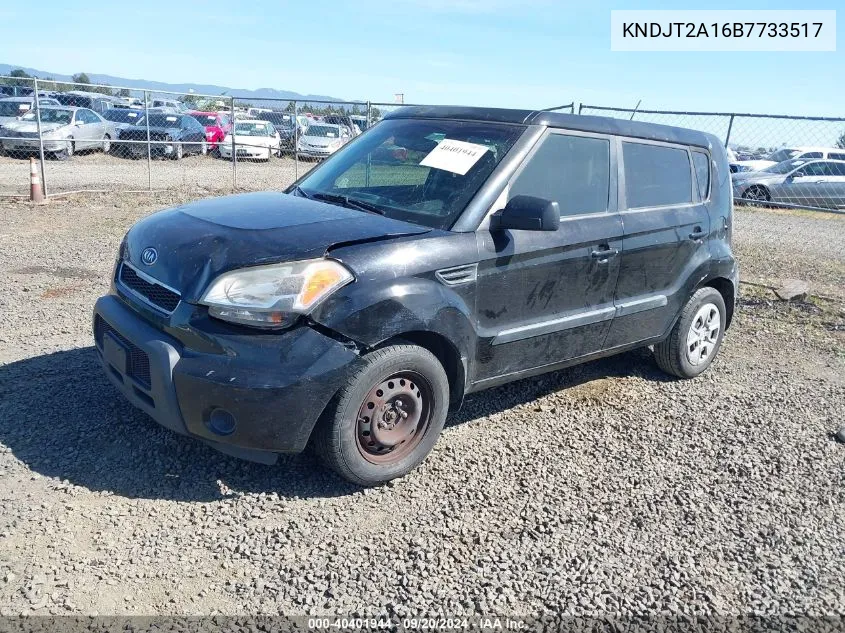 2011 Kia Soul VIN: KNDJT2A16B7733517 Lot: 40401944