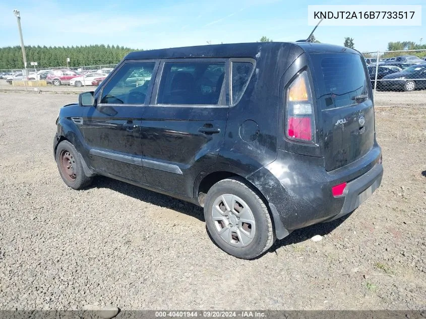 2011 Kia Soul VIN: KNDJT2A16B7733517 Lot: 40401944