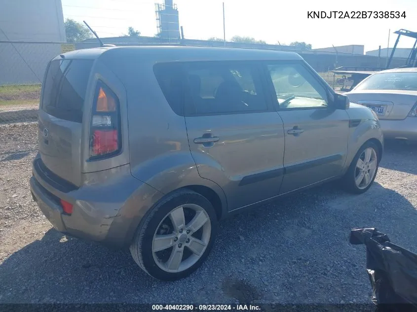 2011 Kia Soul ! VIN: KNDJT2A22B7338534 Lot: 40402290