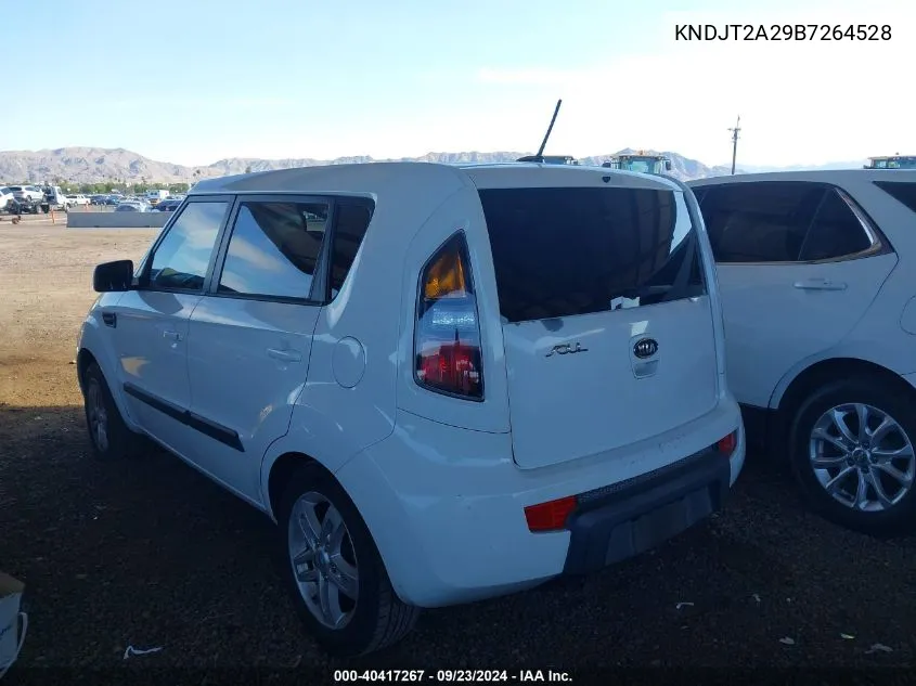 2011 Kia Soul + VIN: KNDJT2A29B7264528 Lot: 40417267