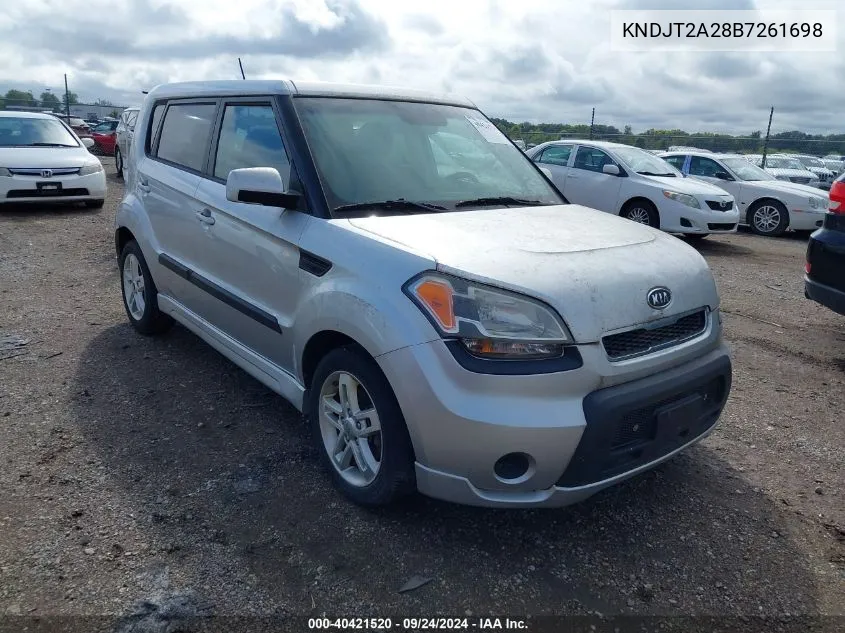 2011 Kia Soul + VIN: KNDJT2A28B7261698 Lot: 40421520