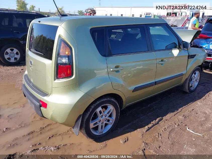 2011 Kia Soul + VIN: KNDJT2A2XB7224264 Lot: 40428536