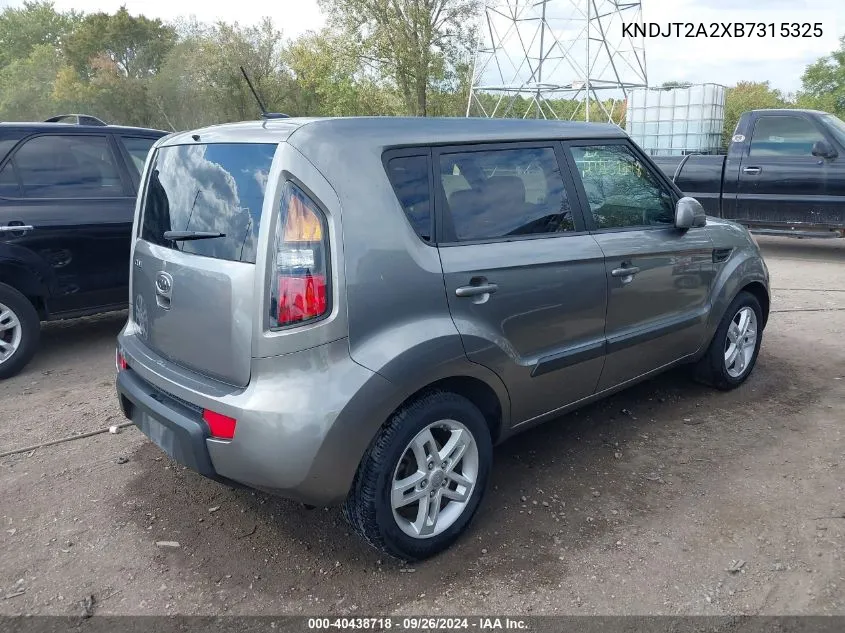 2011 Kia Soul + VIN: KNDJT2A2XB7315325 Lot: 40438718