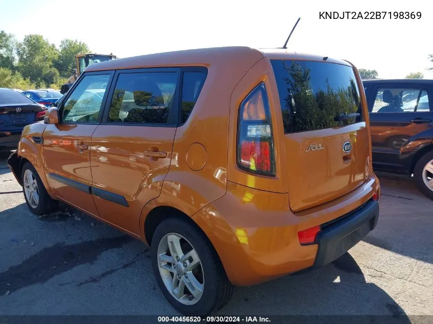 2011 Kia Soul + VIN: KNDJT2A22B7198369 Lot: 40456520