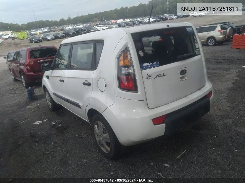 2011 Kia Soul VIN: KNDJT2A11B7261811 Lot: 40457842