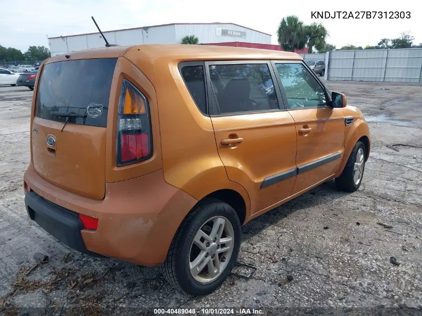 2011 Kia Soul + VIN: KNDJT2A27B7312303 Lot: 40489048