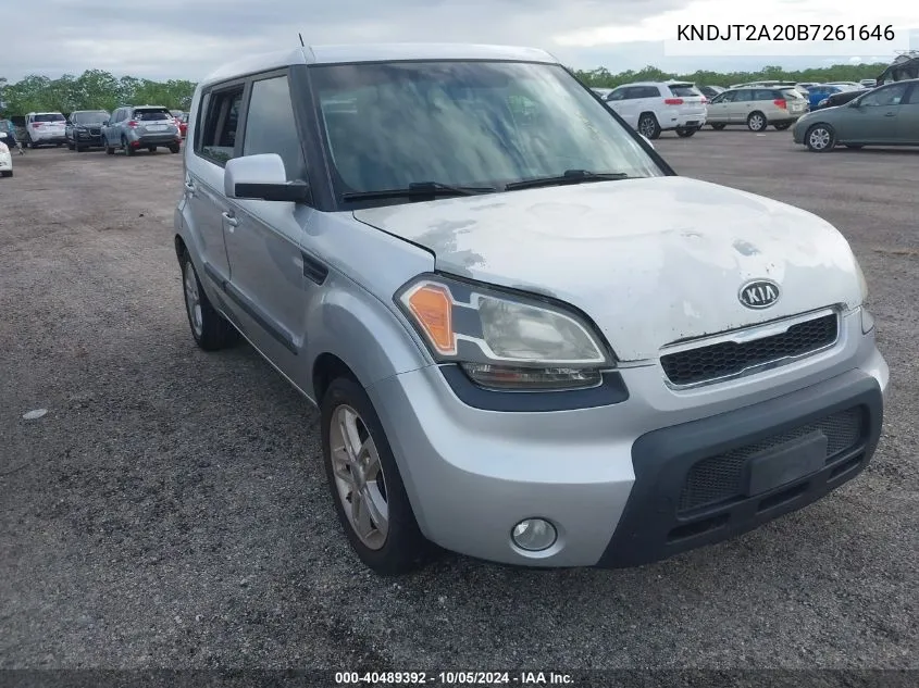 2011 Kia Soul +/!/Sport VIN: KNDJT2A20B7261646 Lot: 40489392