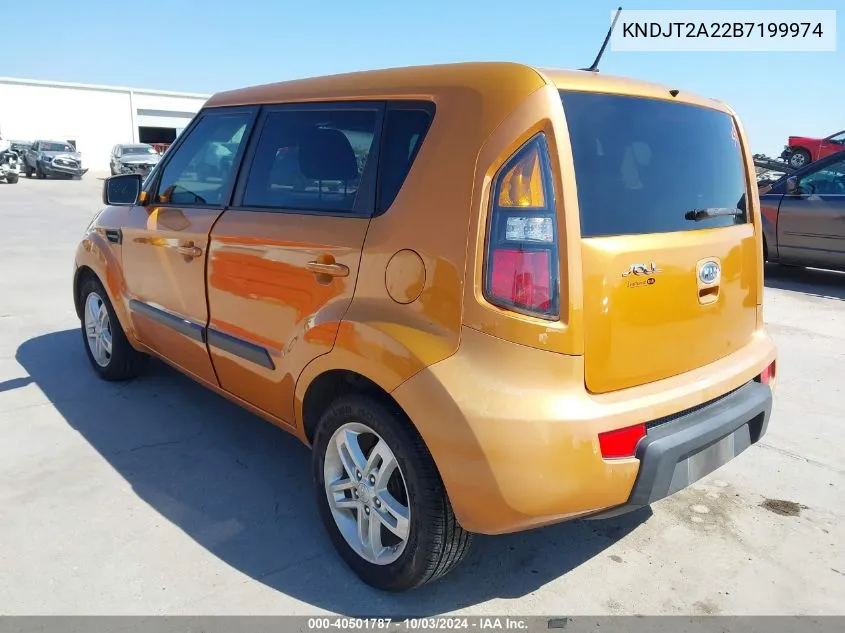 2011 Kia Soul + VIN: KNDJT2A22B7199974 Lot: 40501787