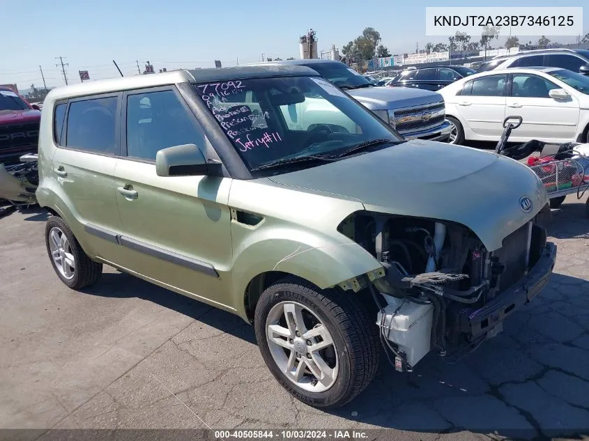 2011 Kia Soul + VIN: KNDJT2A23B7346125 Lot: 40505844