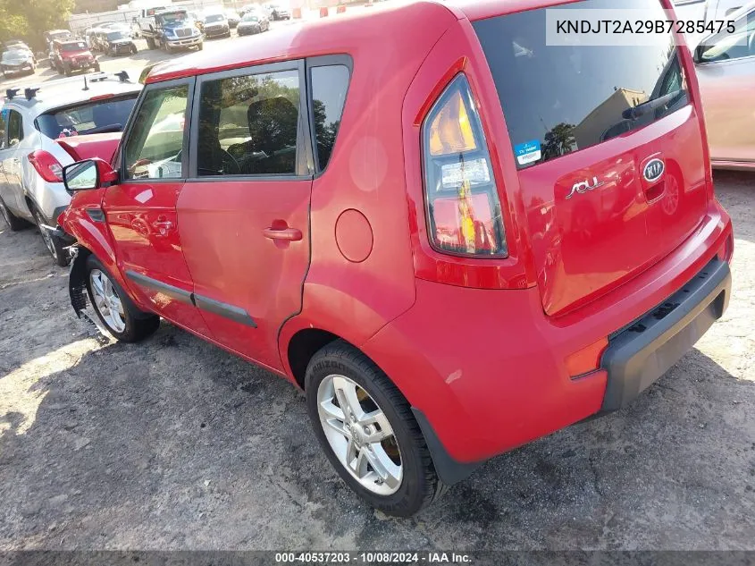 2011 Kia Soul + VIN: KNDJT2A29B7285475 Lot: 40537203