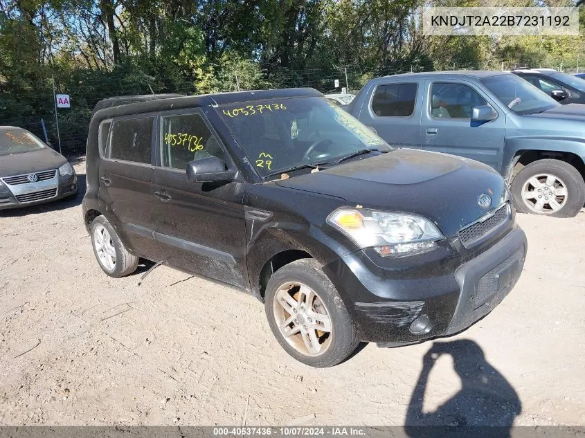 2011 Kia Soul + VIN: KNDJT2A22B7231192 Lot: 40537436