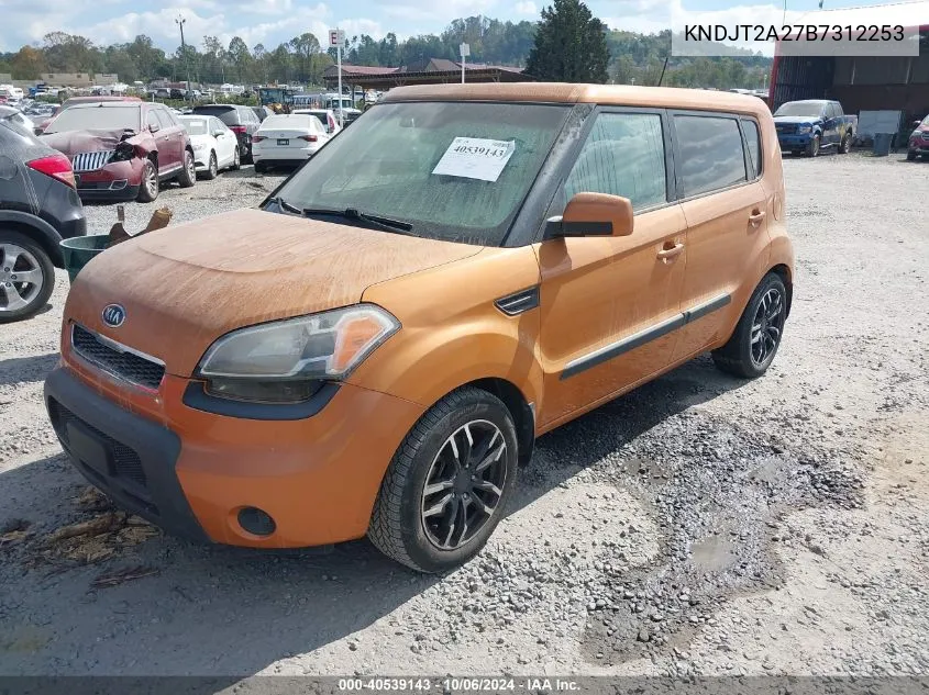 2011 Kia Soul + VIN: KNDJT2A27B7312253 Lot: 40539143