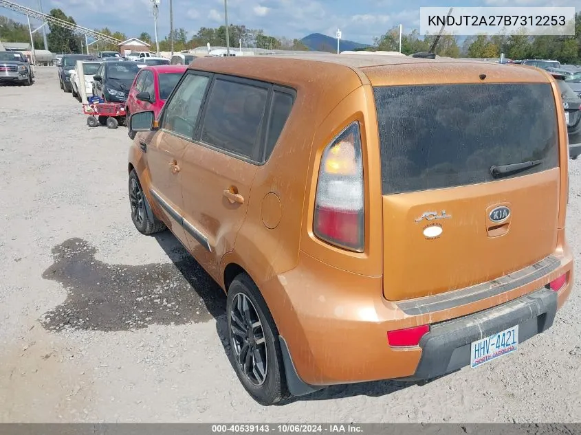 2011 Kia Soul + VIN: KNDJT2A27B7312253 Lot: 40539143