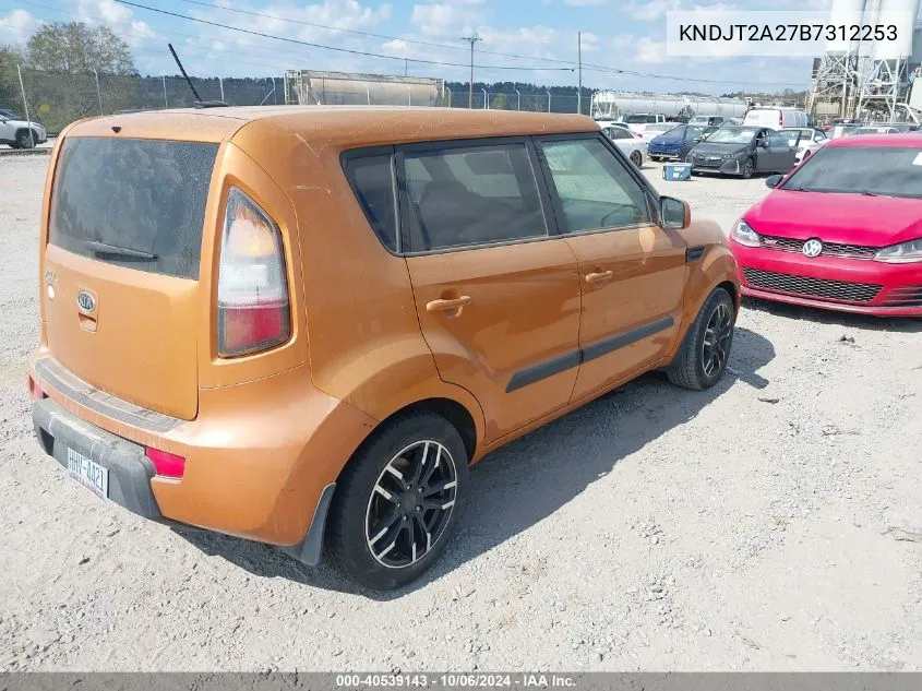 2011 Kia Soul + VIN: KNDJT2A27B7312253 Lot: 40539143