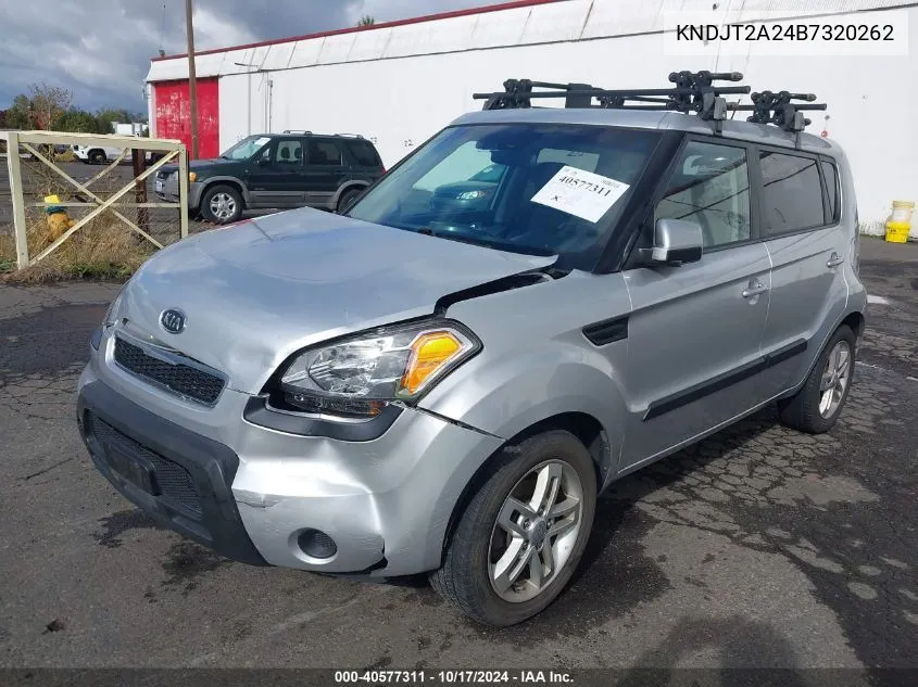 2011 Kia Soul + VIN: KNDJT2A24B7320262 Lot: 40577311