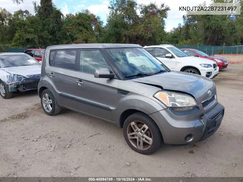 2011 Kia Soul + VIN: KNDJT2A22B7231497 Lot: 40594789