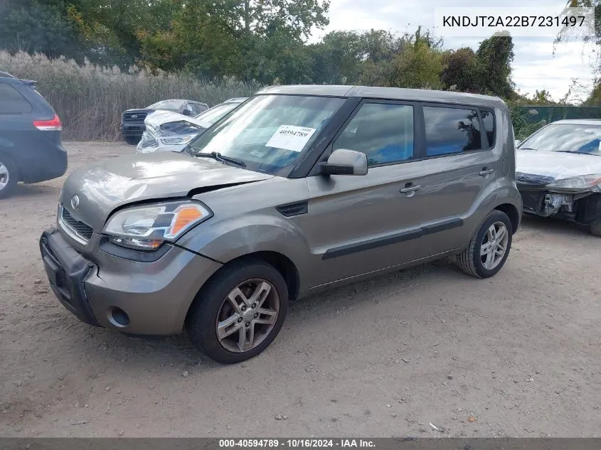 2011 Kia Soul + VIN: KNDJT2A22B7231497 Lot: 40594789