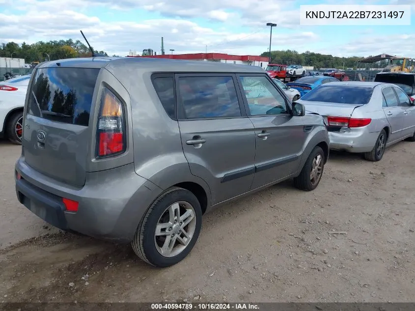 2011 Kia Soul + VIN: KNDJT2A22B7231497 Lot: 40594789