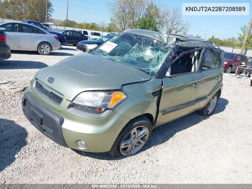 2011 Kia Soul + VIN: KNDJT2A22B7208589 Lot: 40602356