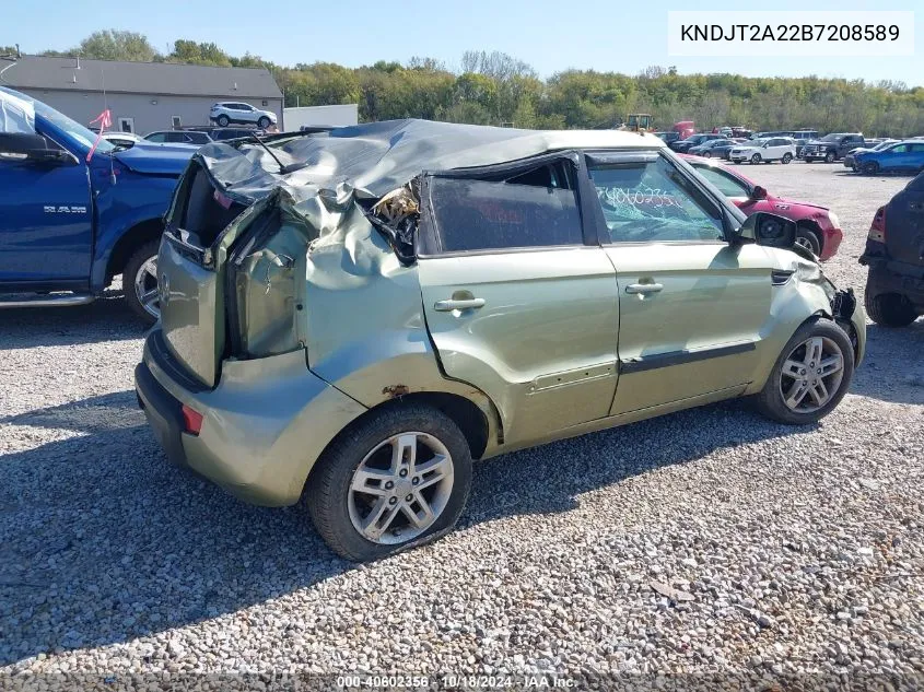 2011 Kia Soul + VIN: KNDJT2A22B7208589 Lot: 40602356