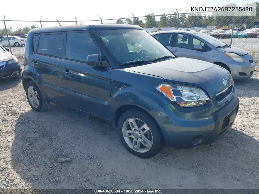 2011 Kia Soul + VIN: KNDJT2A26B7255480 Lot: 40626504