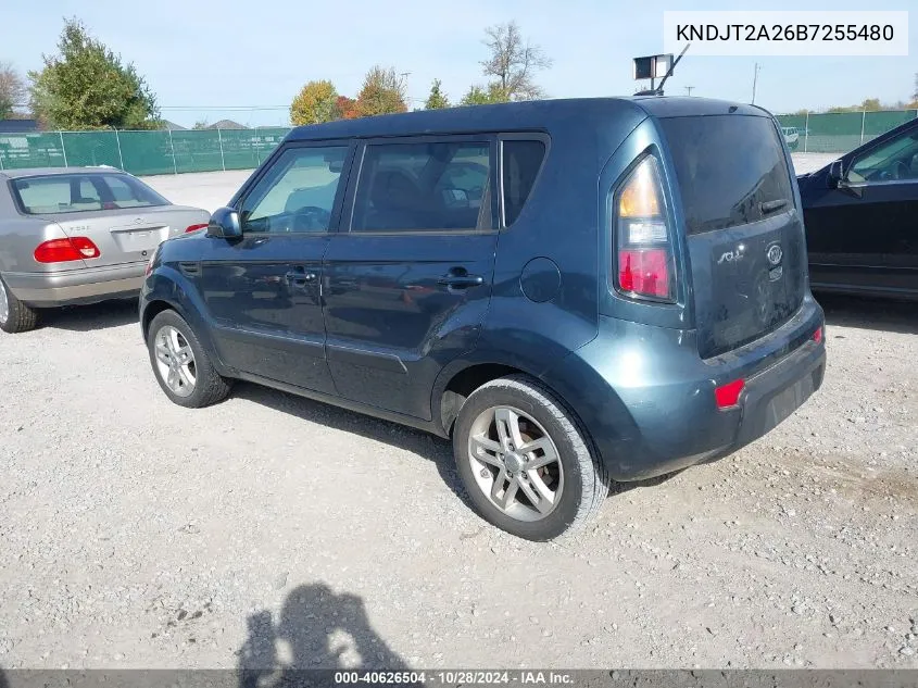 2011 Kia Soul + VIN: KNDJT2A26B7255480 Lot: 40626504