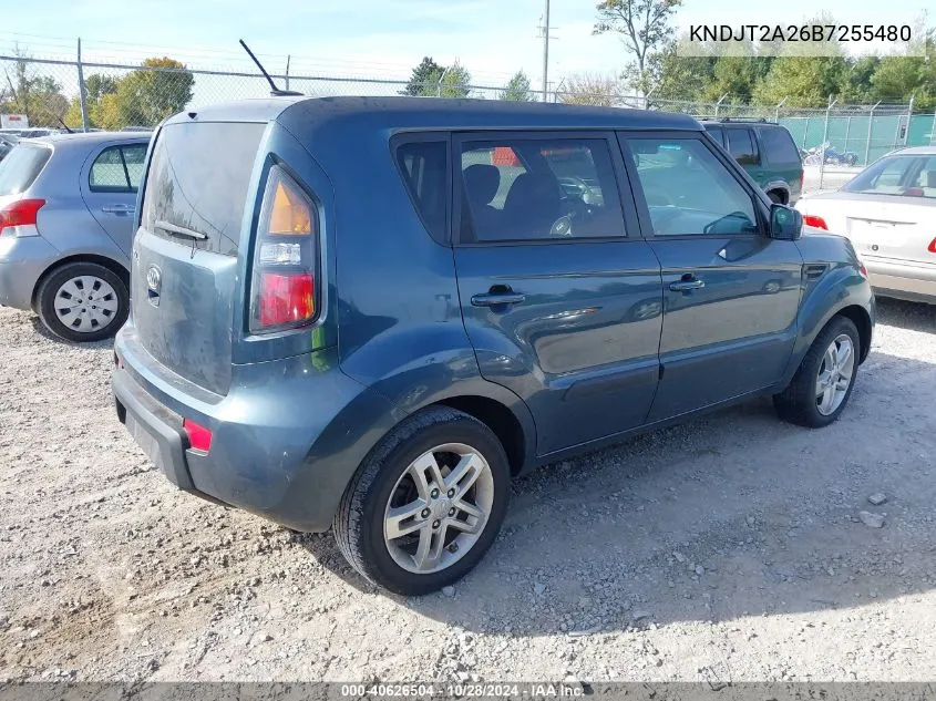 2011 Kia Soul + VIN: KNDJT2A26B7255480 Lot: 40626504