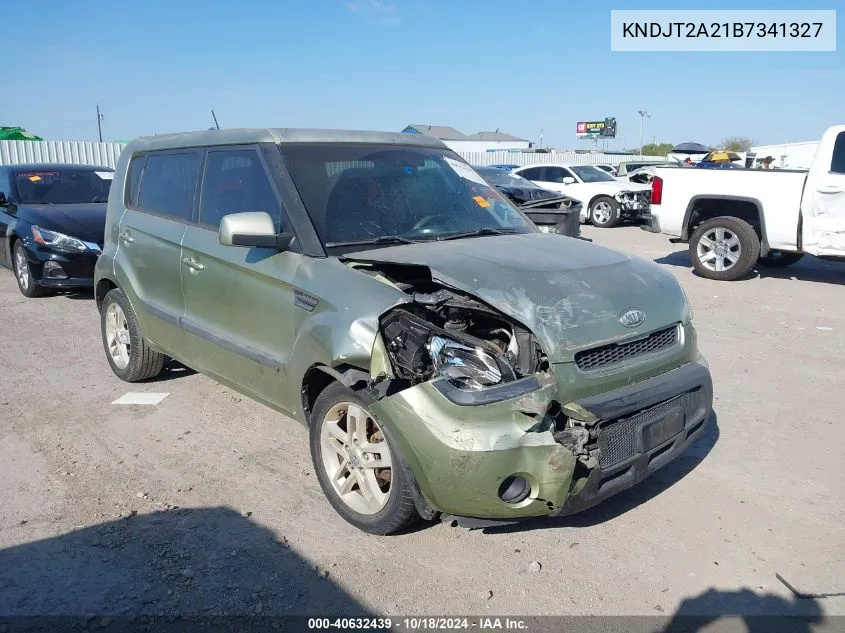 2011 Kia Soul + VIN: KNDJT2A21B7341327 Lot: 40632439