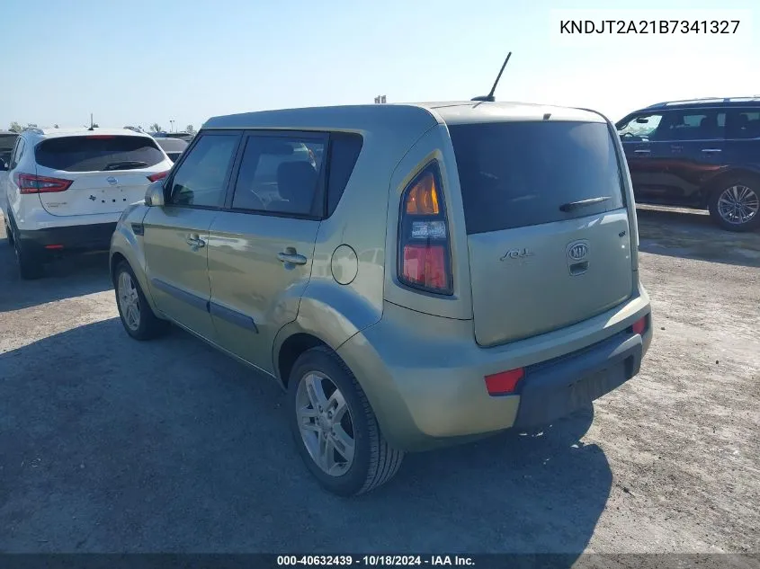 2011 Kia Soul + VIN: KNDJT2A21B7341327 Lot: 40632439